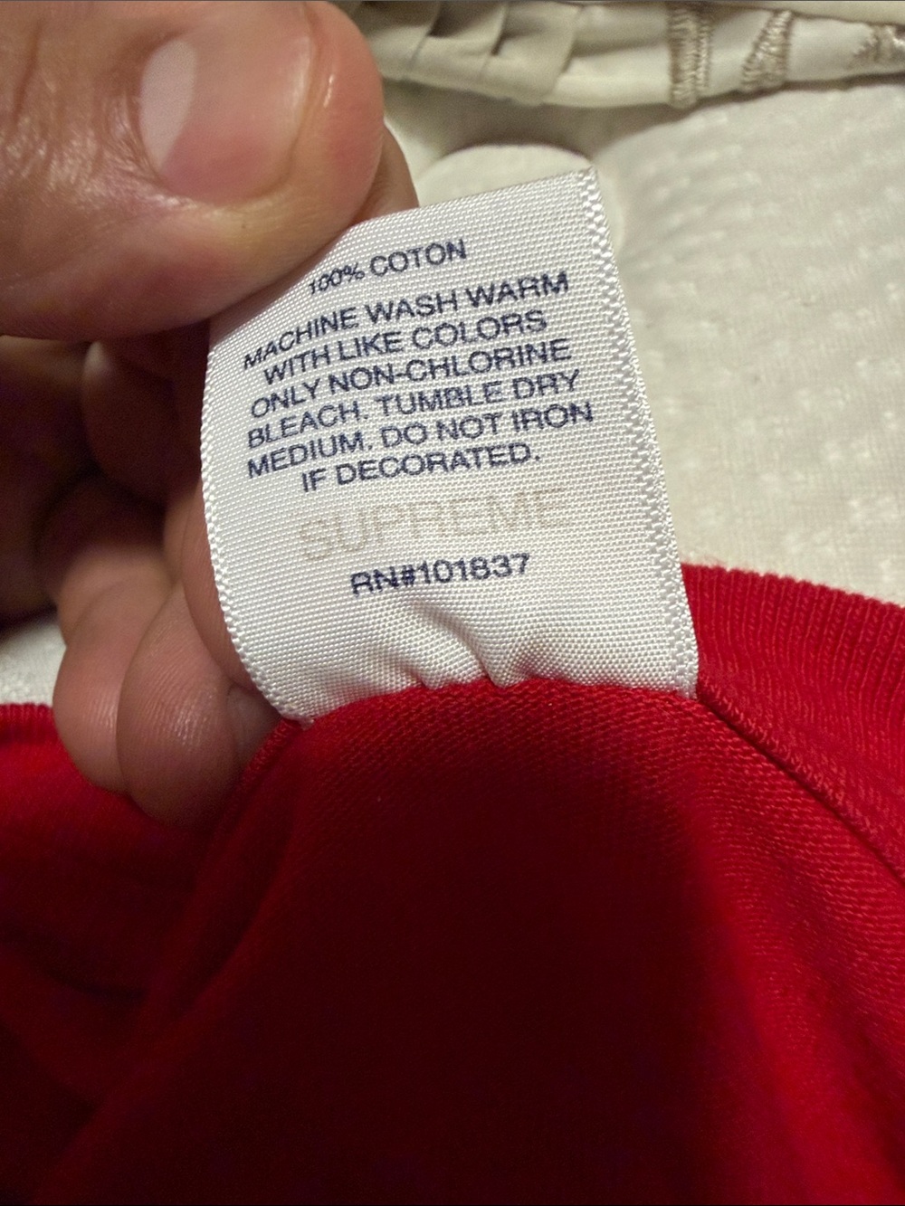 Supreme Red Tee with Camo Box Logo - Picture 5 of 5
